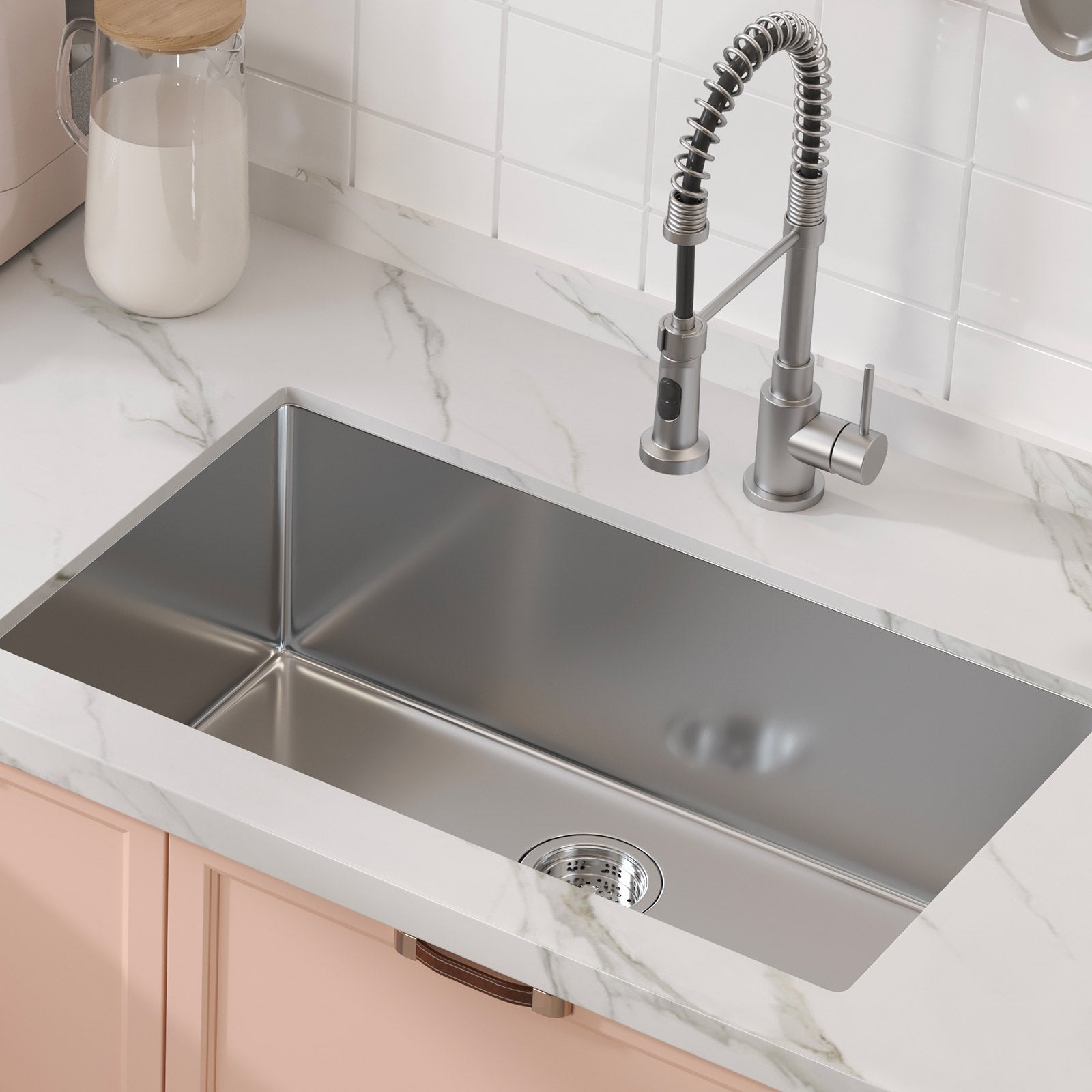 Kitchen Sink 30", 304 Stainless Steel Undermount Single Bowl, Pack of 3 with Accessories