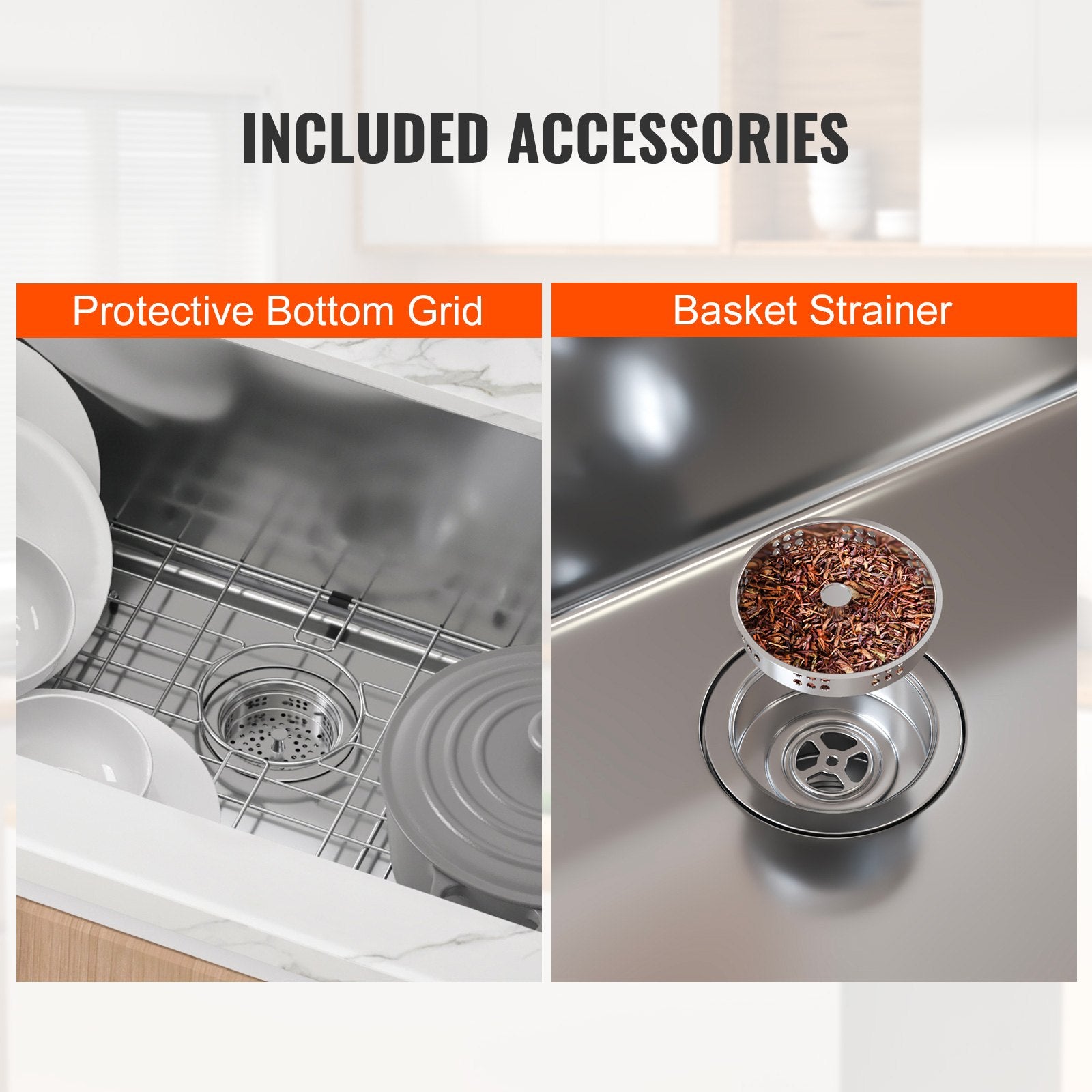 Kitchen Sink 33", 304 Stainless Steel Top Mount Single Bowl, Pack of 3 with Accessories