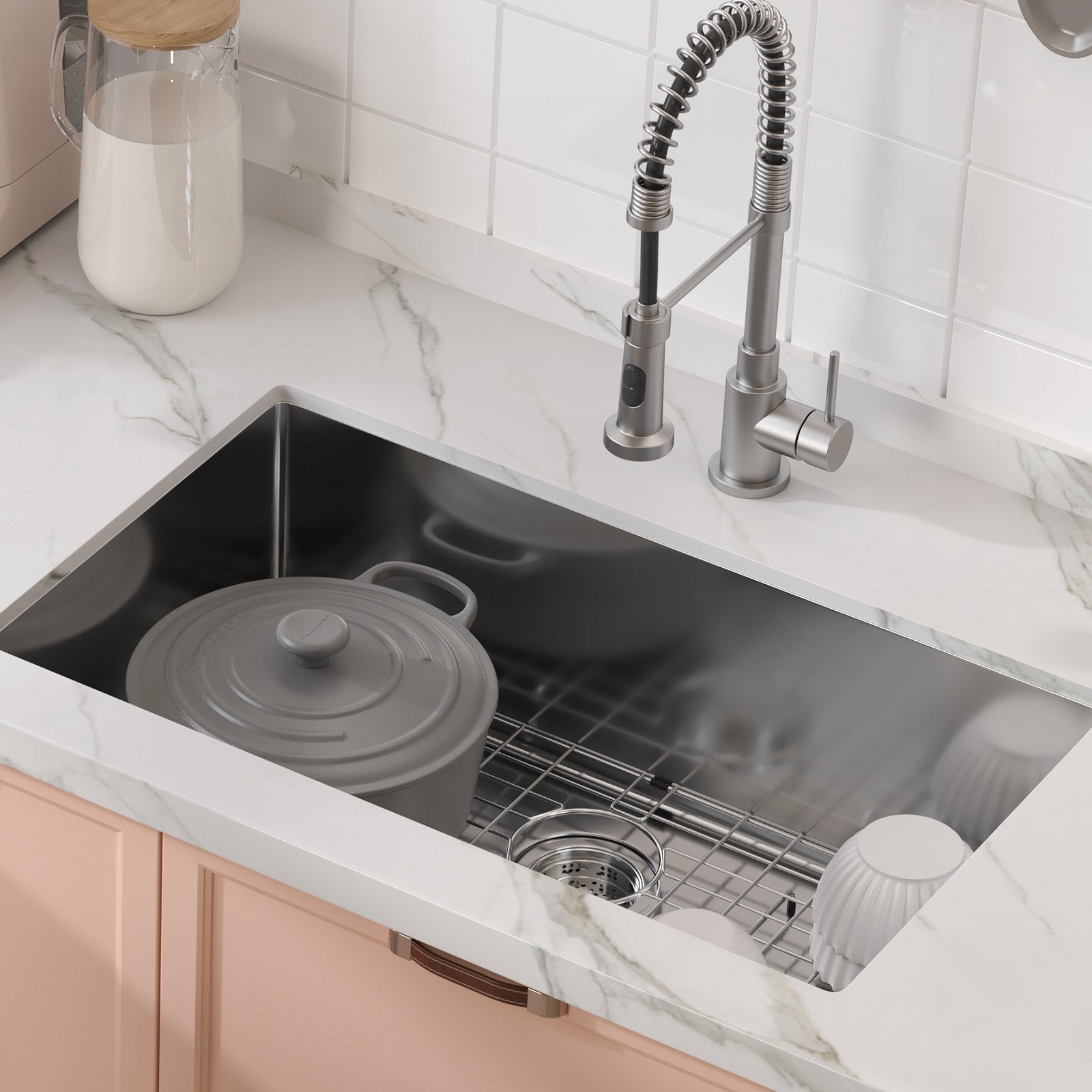 Kitchen Sink 30", 304 Stainless Steel Drop-In Single Bowl, Pack of 3 with Accessories