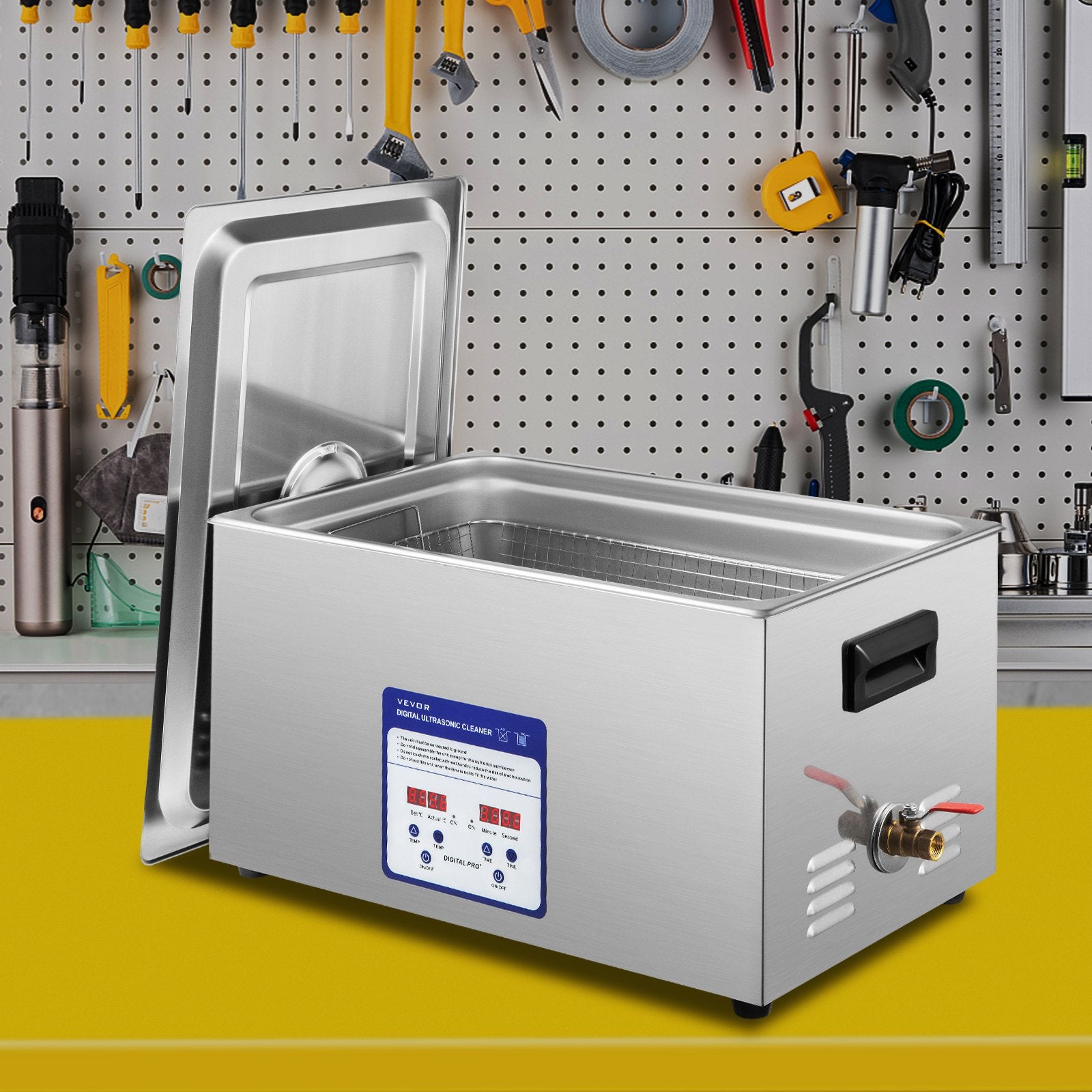 Ultrasonic Cleaner 30L 40kHz Stainless Steel Machine with Heater and Timer