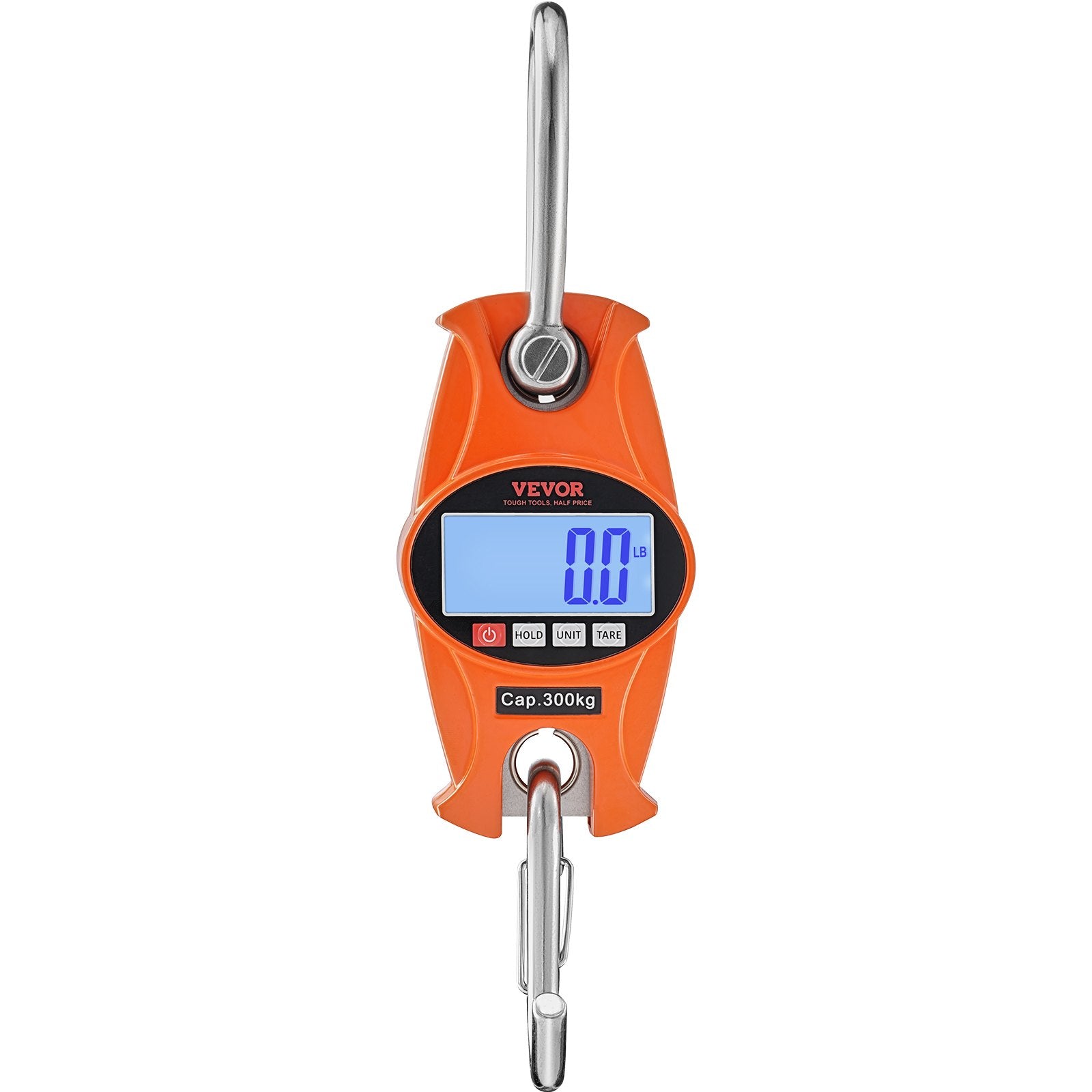 Digital Crane Scale 660 lbs/300 kg Heavy Duty Hanging Scale LCD Orange