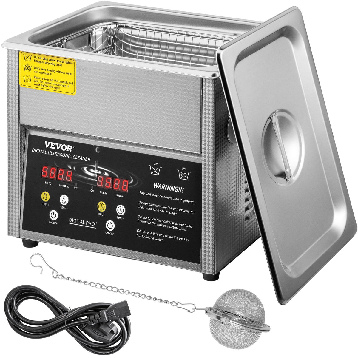 Jewelry Ultrasonic Cleaner with Heater Timer for Rings Eyeglasses Dentures