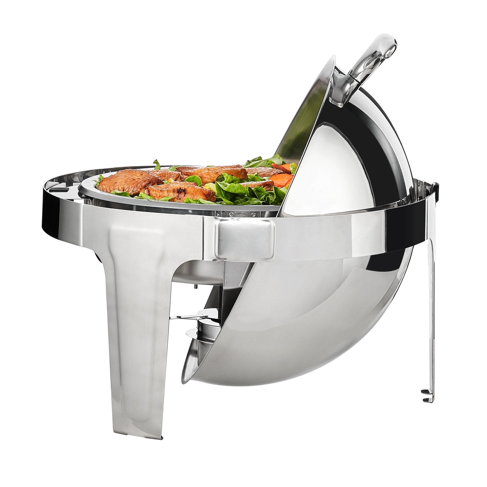 2-Pack 5.5L Roll Top Stainless Steel Chafing Dish Set Lid Fuel Holder
