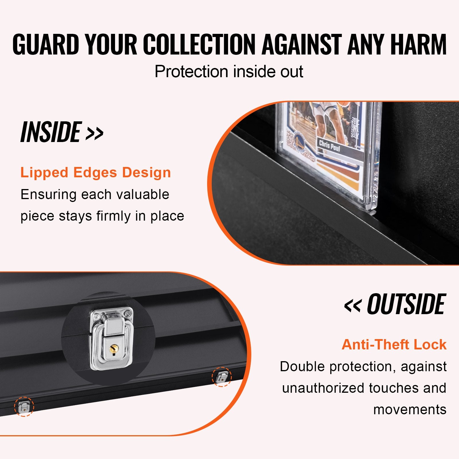 36 Graded Sports Card Display Case Lockable Wall Cabinet with UV Protection