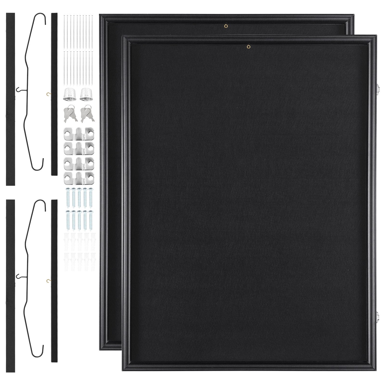 2Pcs Jersey Display Frame Case Lockable Shadow Box with UV Protection