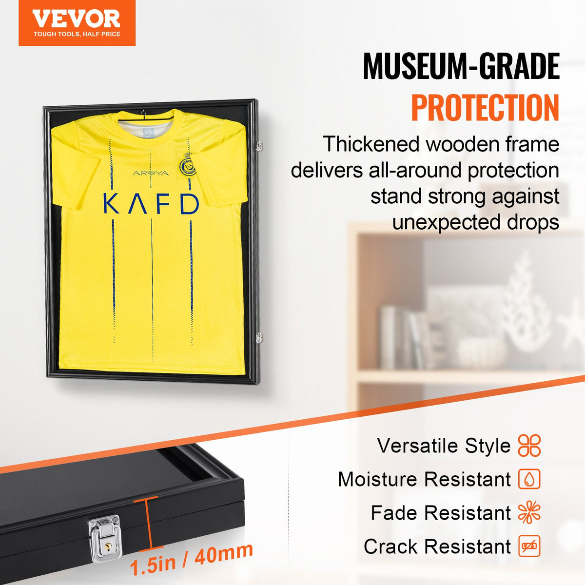 Jersey Display Frame Case Lockable Shadow Box