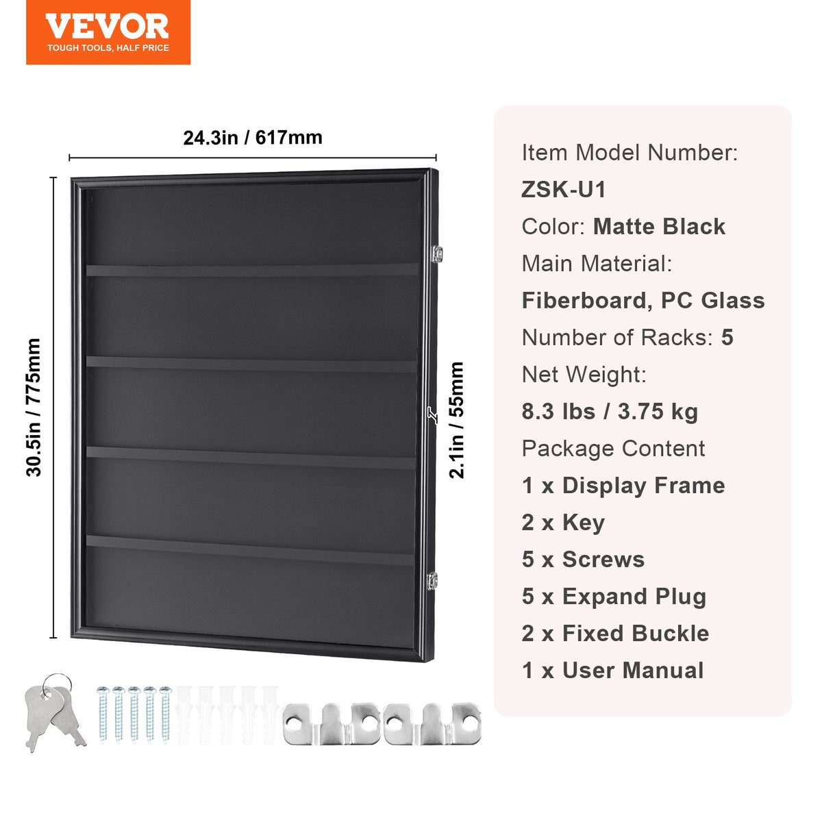35 Graded Sports Card Display Case Lockable Wall Cabinet with UV Protection