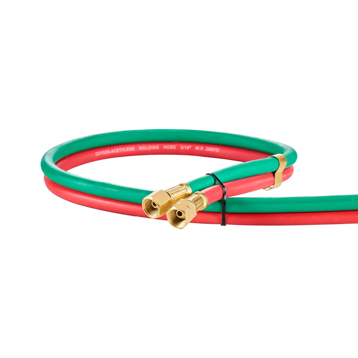 Oxygen Acetylene Hose 1/4in x 25FT 300PSI R Grade Twin Hose 9/16-18 LH/RH B