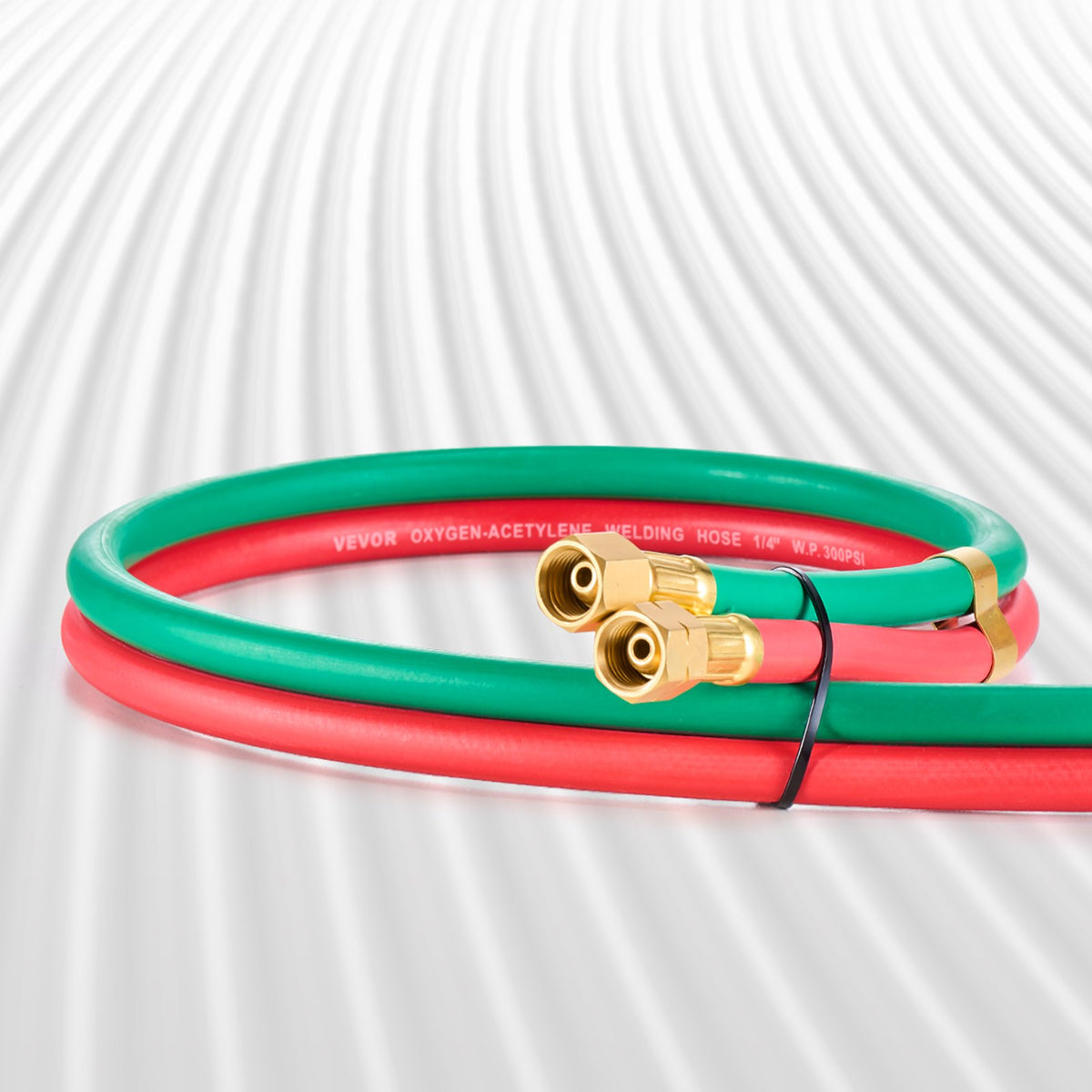 Oxygen Acetylene Hose 1/4"x50FT Twin Hose with 9/16"-18 LH/RH Fittings 300PSI
