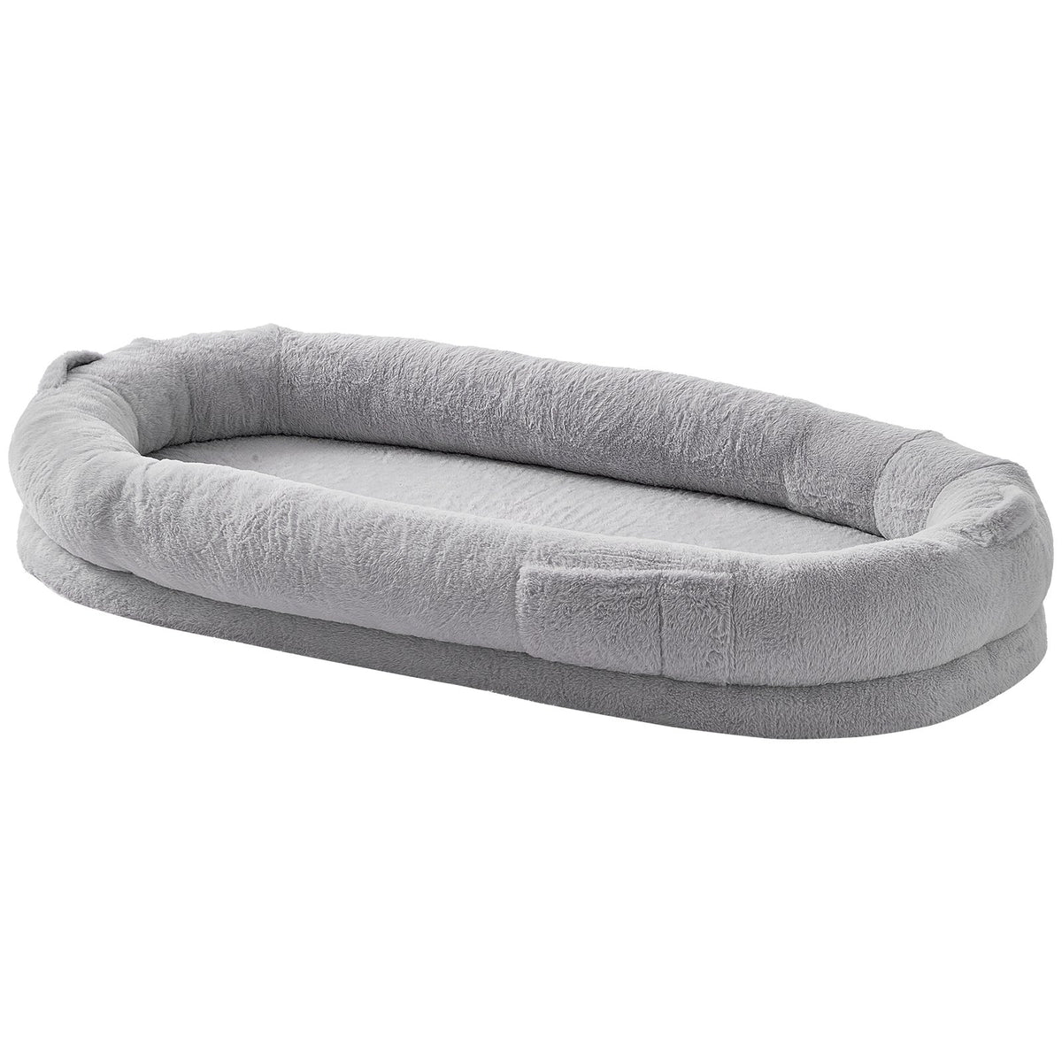 Human Dog Bed 172 x 89 x 25 cm Orthopedic Foam Washable Cover Grey