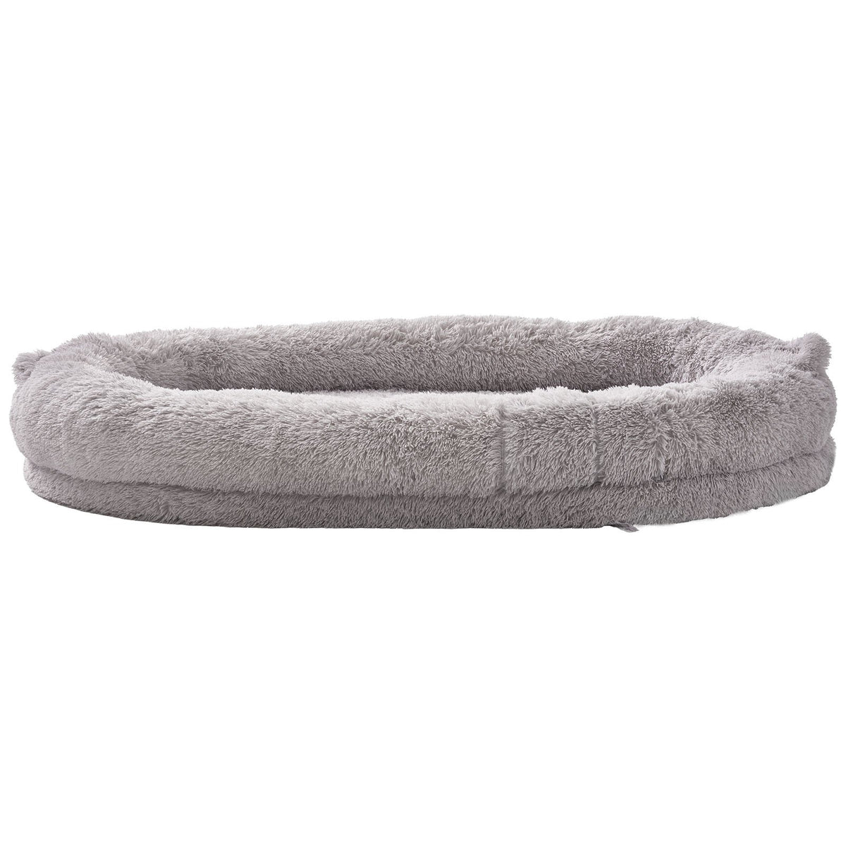 Human Dog Bed 1820x1220x250mm Adult Size Washable PV Velvet Egg Foam Light Grey
