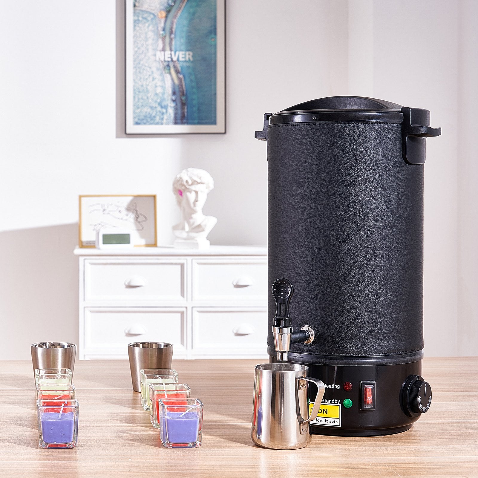 Wax Melter Electric 10 Liter Candle Making 9-Level Temp Control with Spout