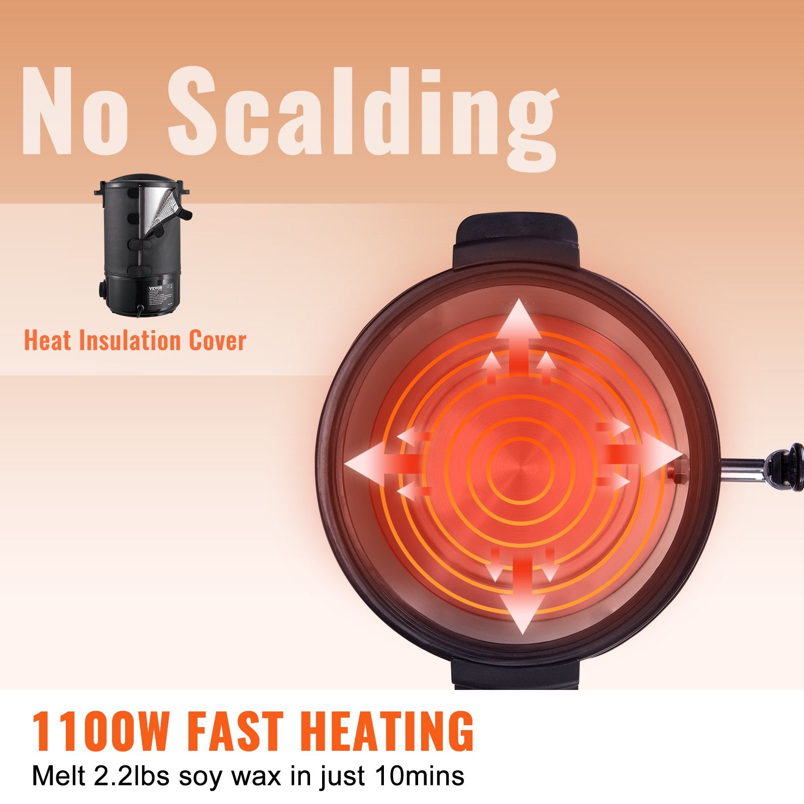 6.5 Liter Electric Wax Melter for Candle Making with 9-Level Temperature Control