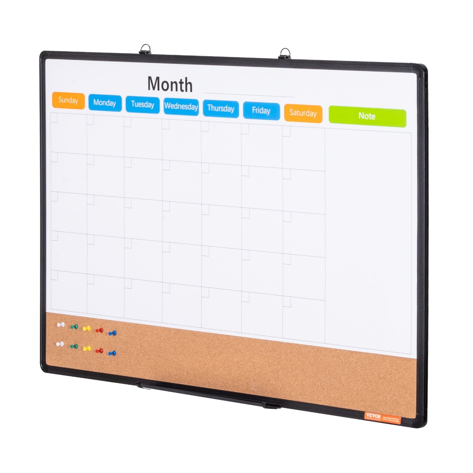 Monthly Calendar Whiteboard Cork Board Combo Magnetic Dry Erase 36"x24"