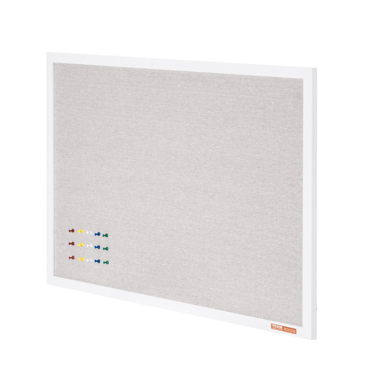 White Cork Board Linen Surface Wall-Mounted Bulletin Board 48"x36"