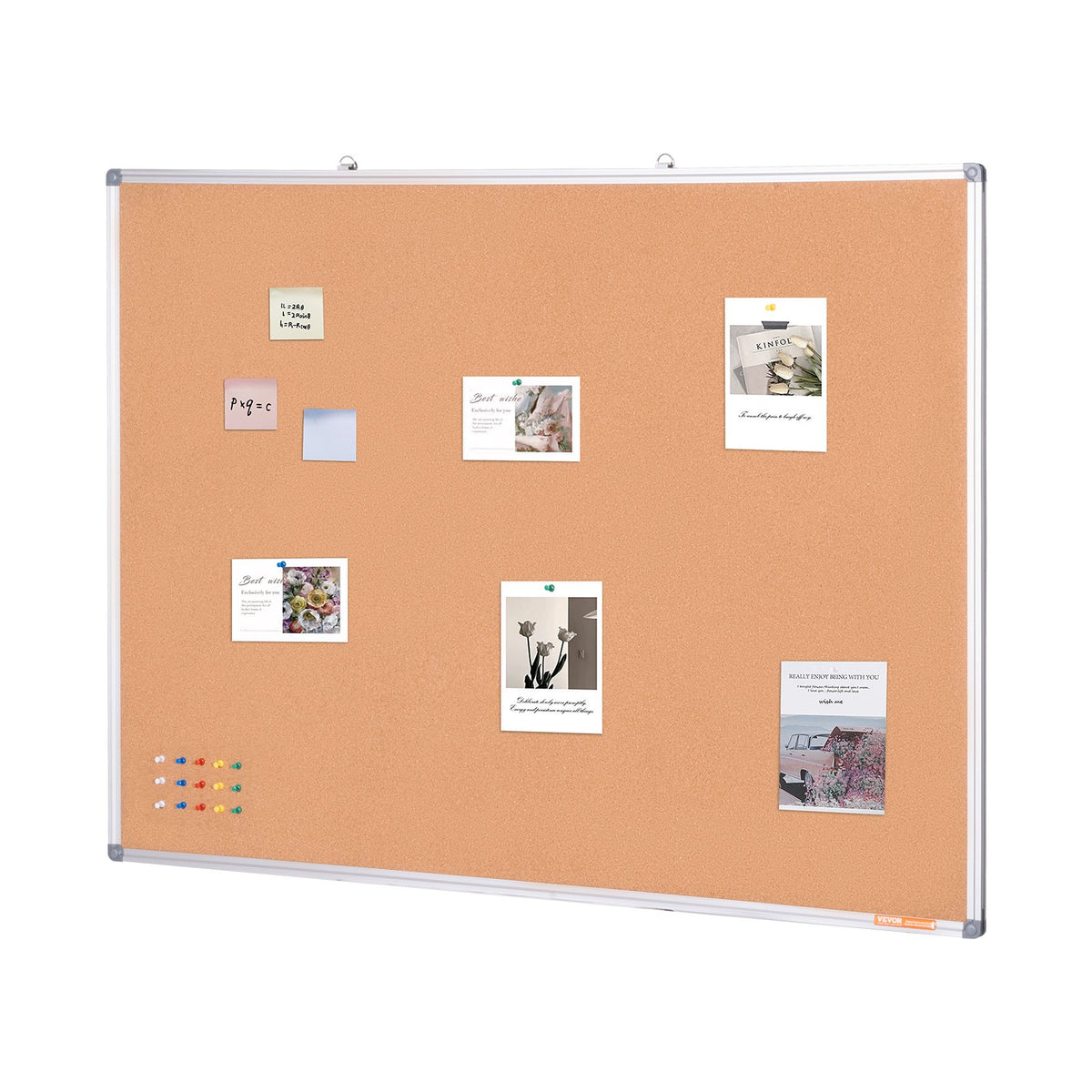 Large Cork Board Wall-Mounted Bulletin Pin Board School Home Office 48"x36"