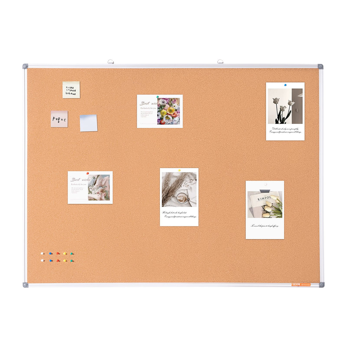 Large Cork Board Wall-Mounted Bulletin Pin Board School Home Office 48"x36"