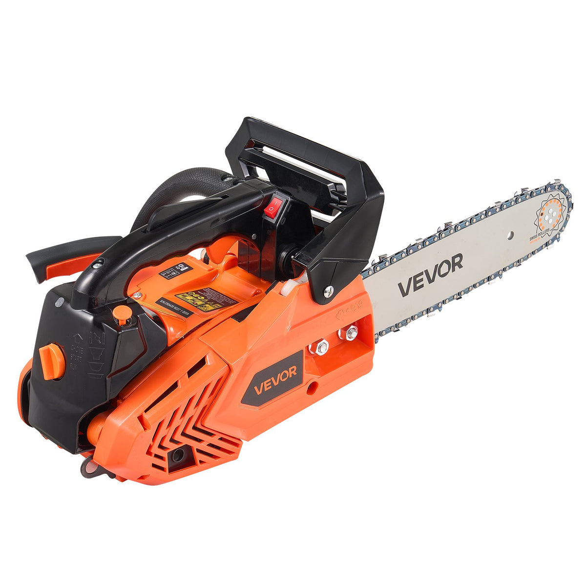 25cc Gas Chainsaw 305mm 0.75kW Dual Fuel Tanks Non-Slip Handle Wood Cutting