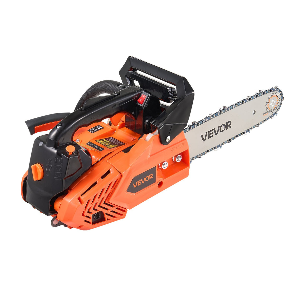 25cc Gas Chainsaw 305mm 0.75kW Dual Fuel Tanks Non-Slip Handle Wood Cutting