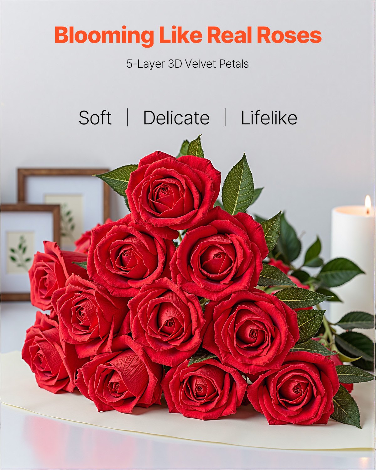 Artificial Flowers, 500pcs Red Foam Roses Stems for DIY Wedding & Home Decor