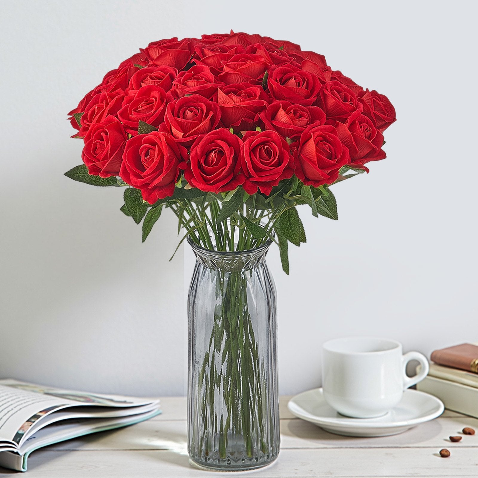 Artificial Flowers, 500pcs Red Foam Roses Stems for DIY Wedding & Home Decor