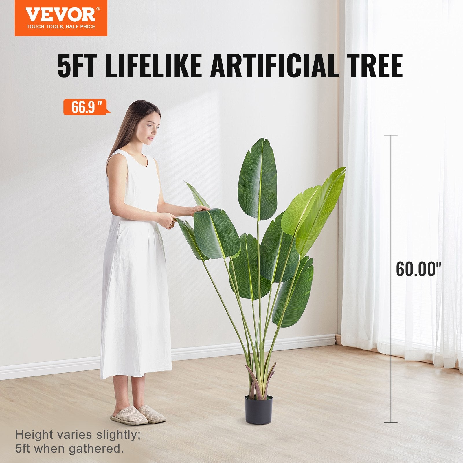 Birds of Paradise Tree Artificial 1.5m PE Faux Plant Anti-Tip Indoor Outdoor