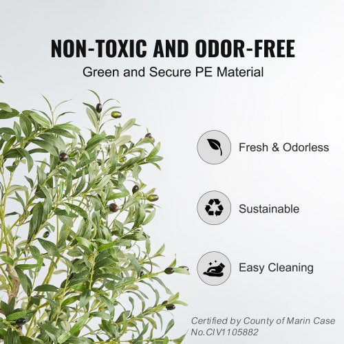 VEVOR 1550mm Artificial Olive Tree Lifelike Faux Potted Plant Home/Office Decor