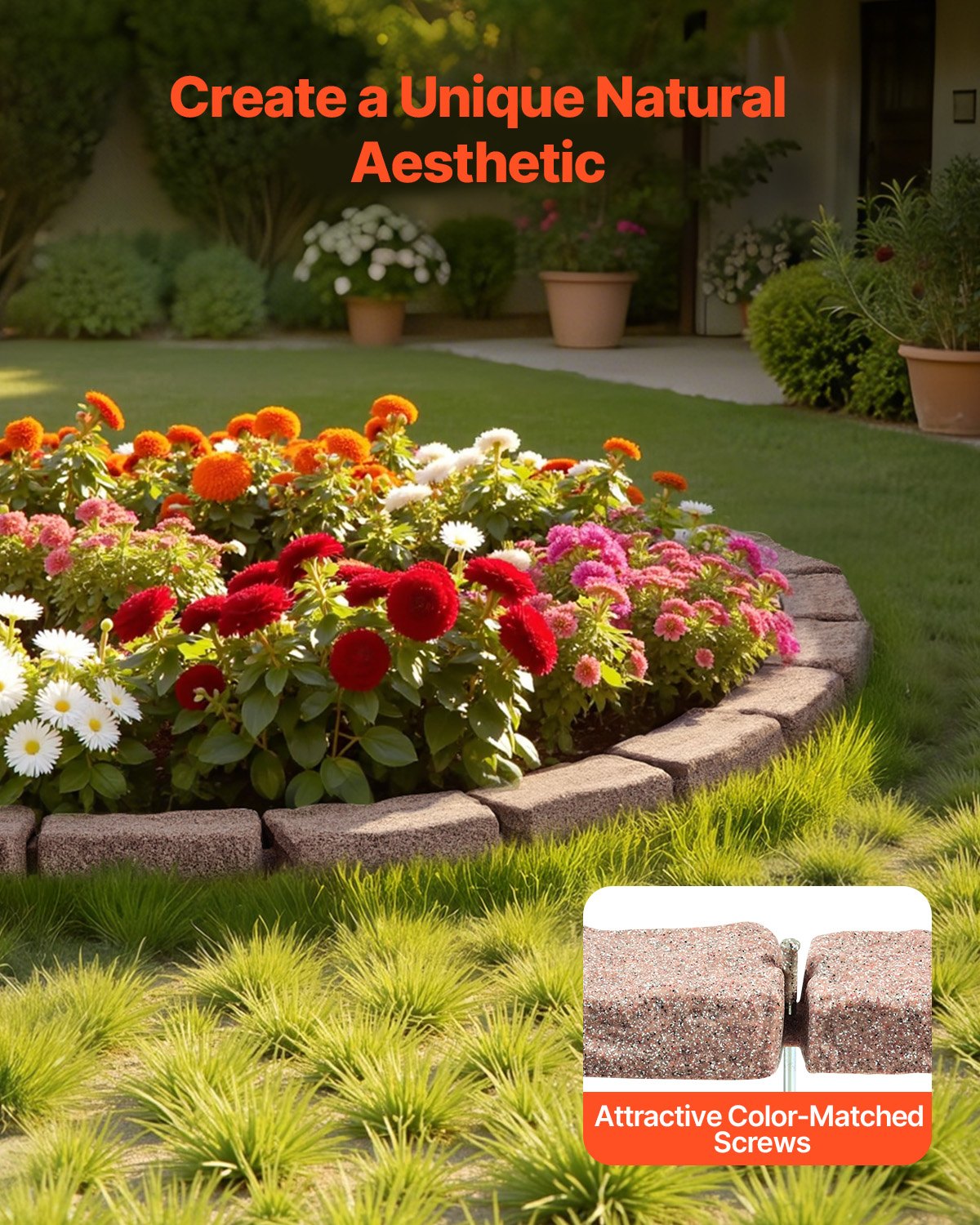 Faux Stone Landscape Edging 1180x95x57mm Garden Lawn Edging Walkway Brown