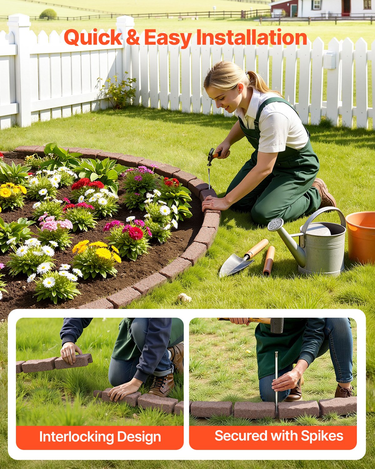 Faux Stone Landscape Edging 1180x95x57mm Garden Lawn Edging Walkway Brown