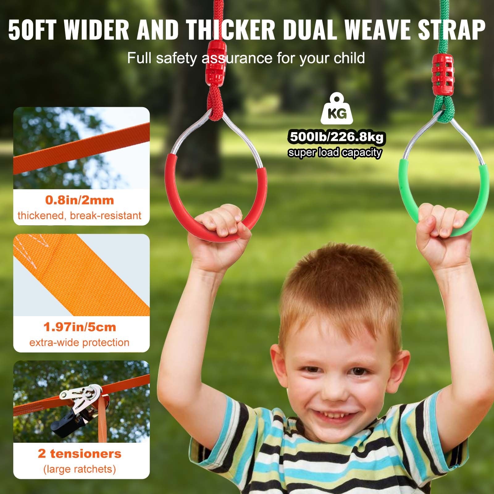 Ninja Warrior Obstacle Course for Kids 2x15.24m Slacklines 228kg 12 Obstacles