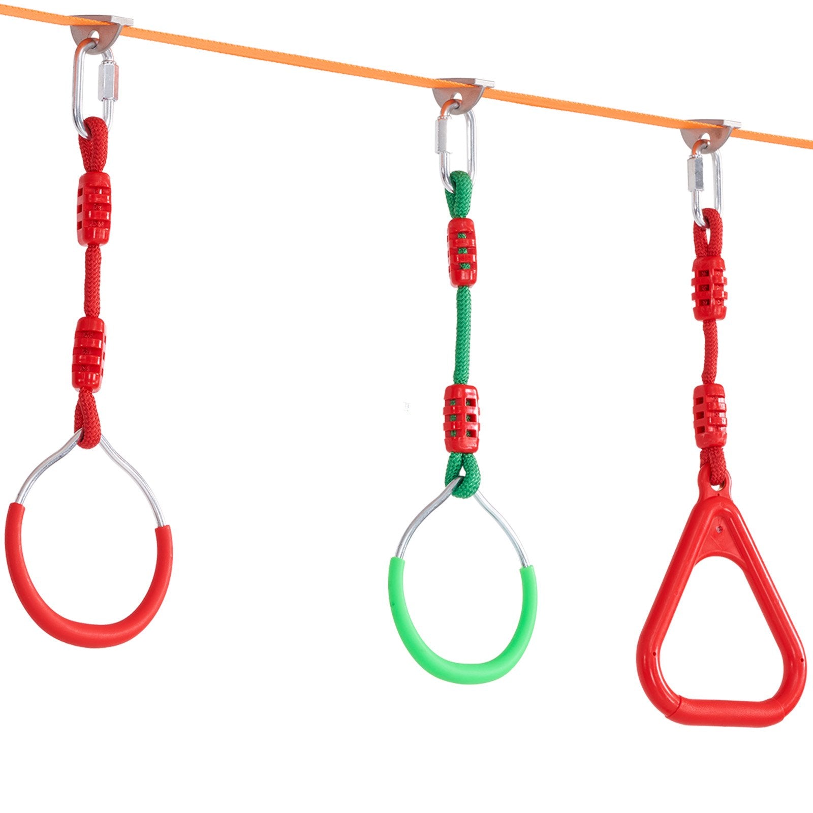 Ninja Warrior Obstacle Course for Kids 2x15.24m Slacklines 228kg 12 Obstacles
