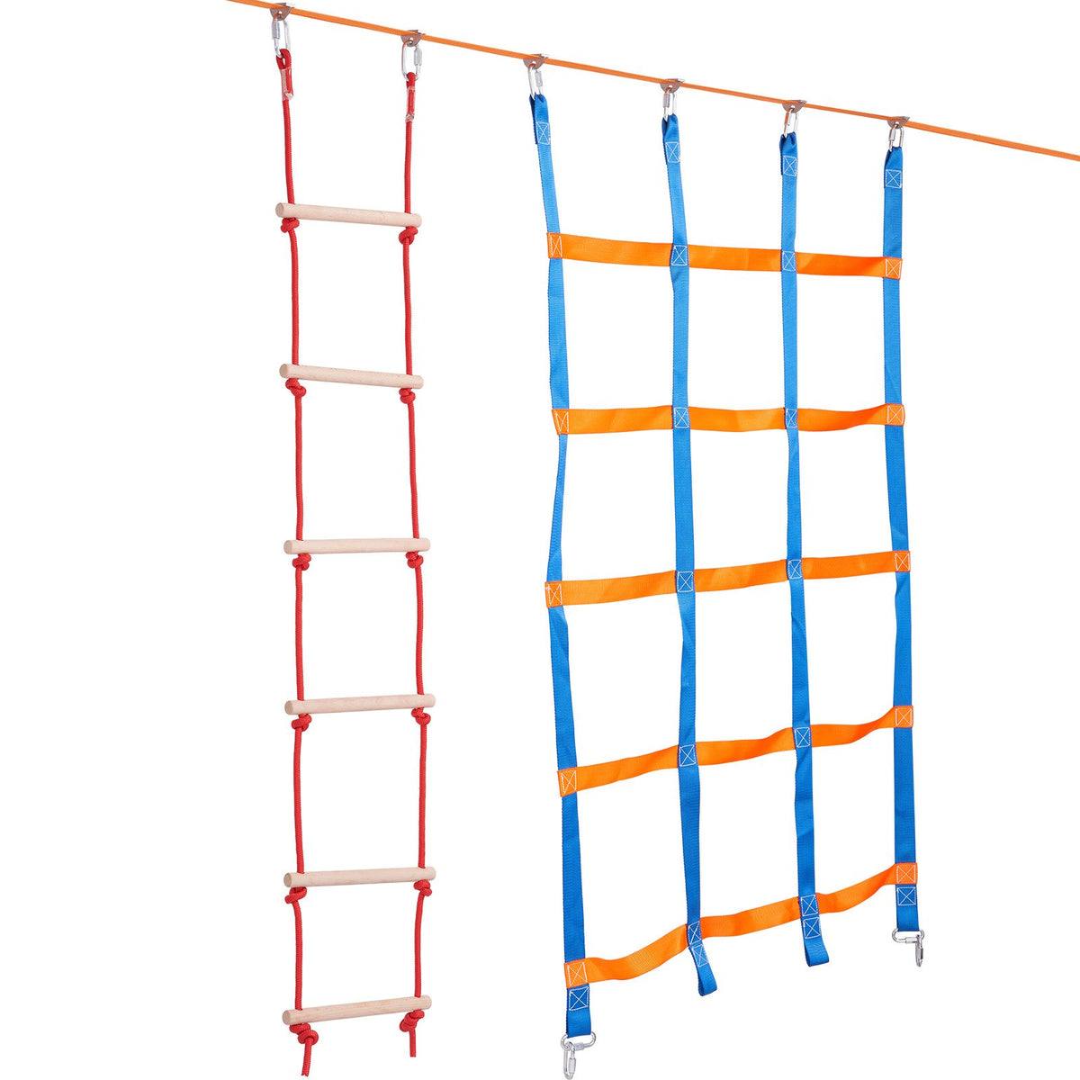 Ninja Warrior Obstacle Course for Kids 15.24m Slacklines 500lbs Monkey Line