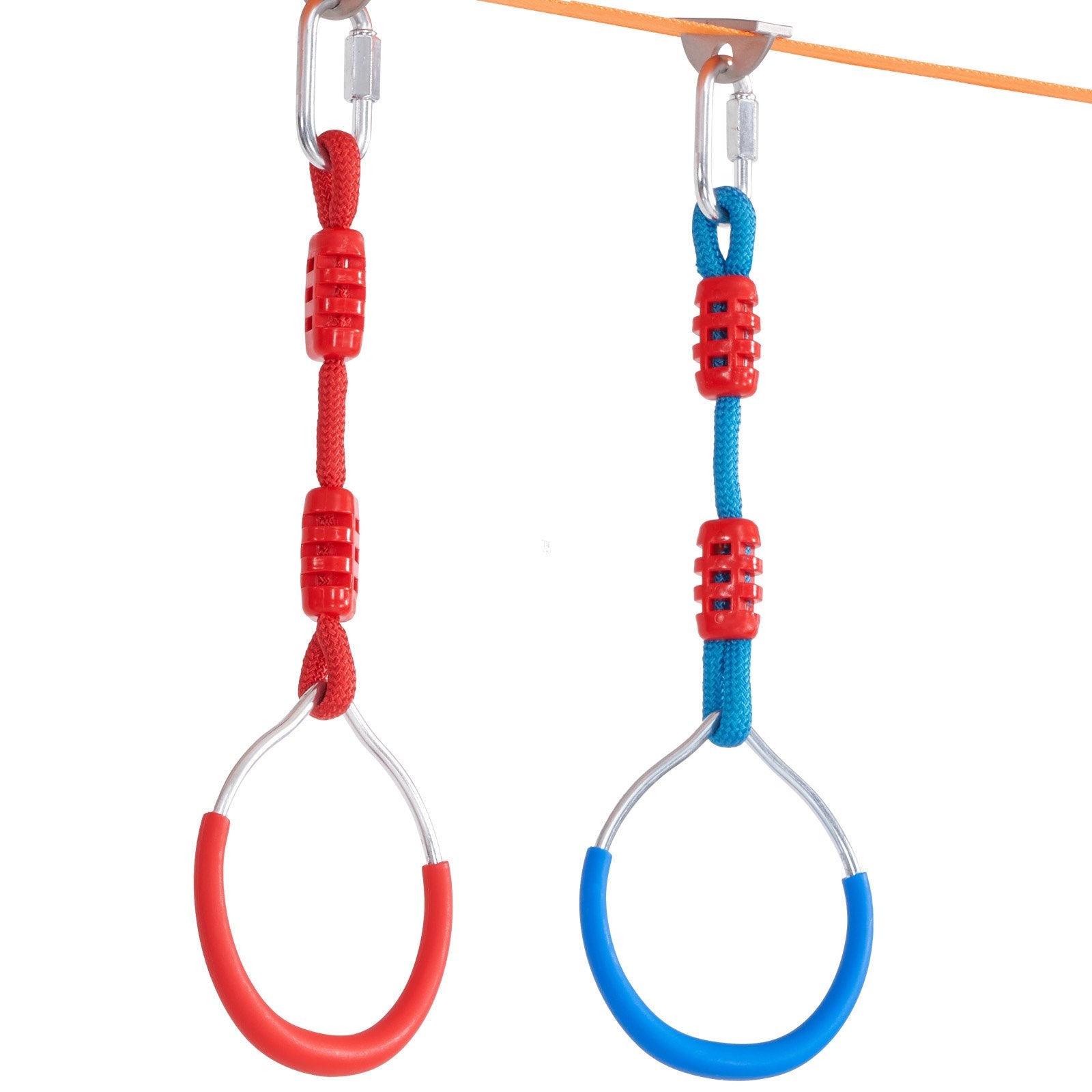 Ninja Warrior Obstacle Course for Kids, 2x17m Slacklines with 12 Obstacles
