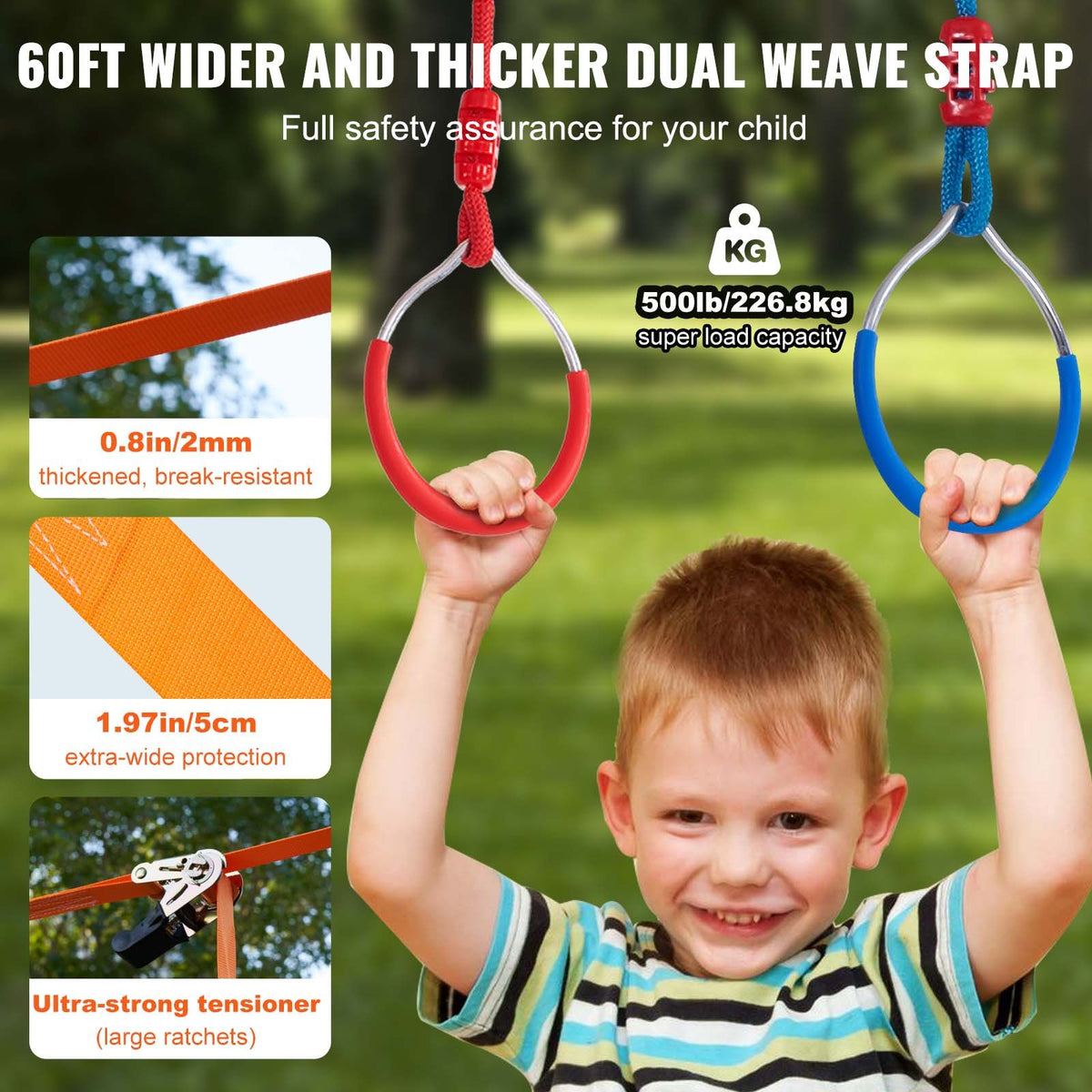Ninja Warrior Obstacle Course for Kids 2x18.3m Slacklines 500lbs 14 Obstacles
