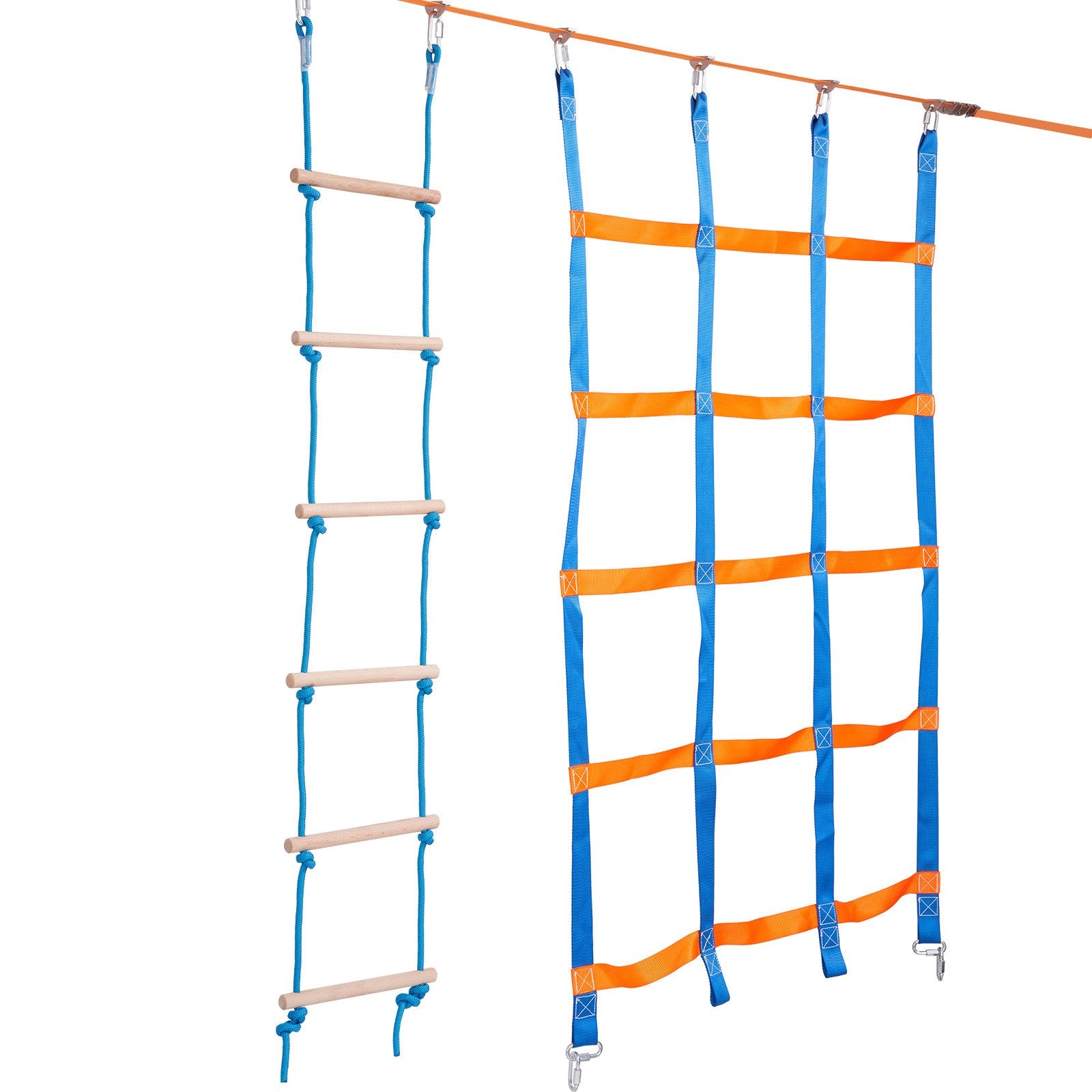 Ninja Warrior Obstacle Course for Kids 2x18.3m Slacklines 500lbs 14 Obstacles