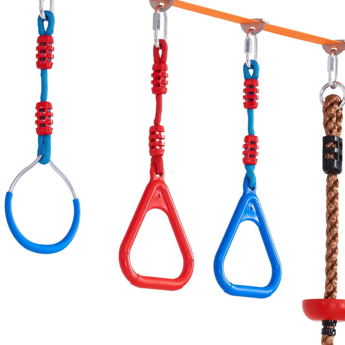 Ninja Warrior Obstacle Course for Kids 2x18.3m Slacklines 500lbs 14 Obstacles