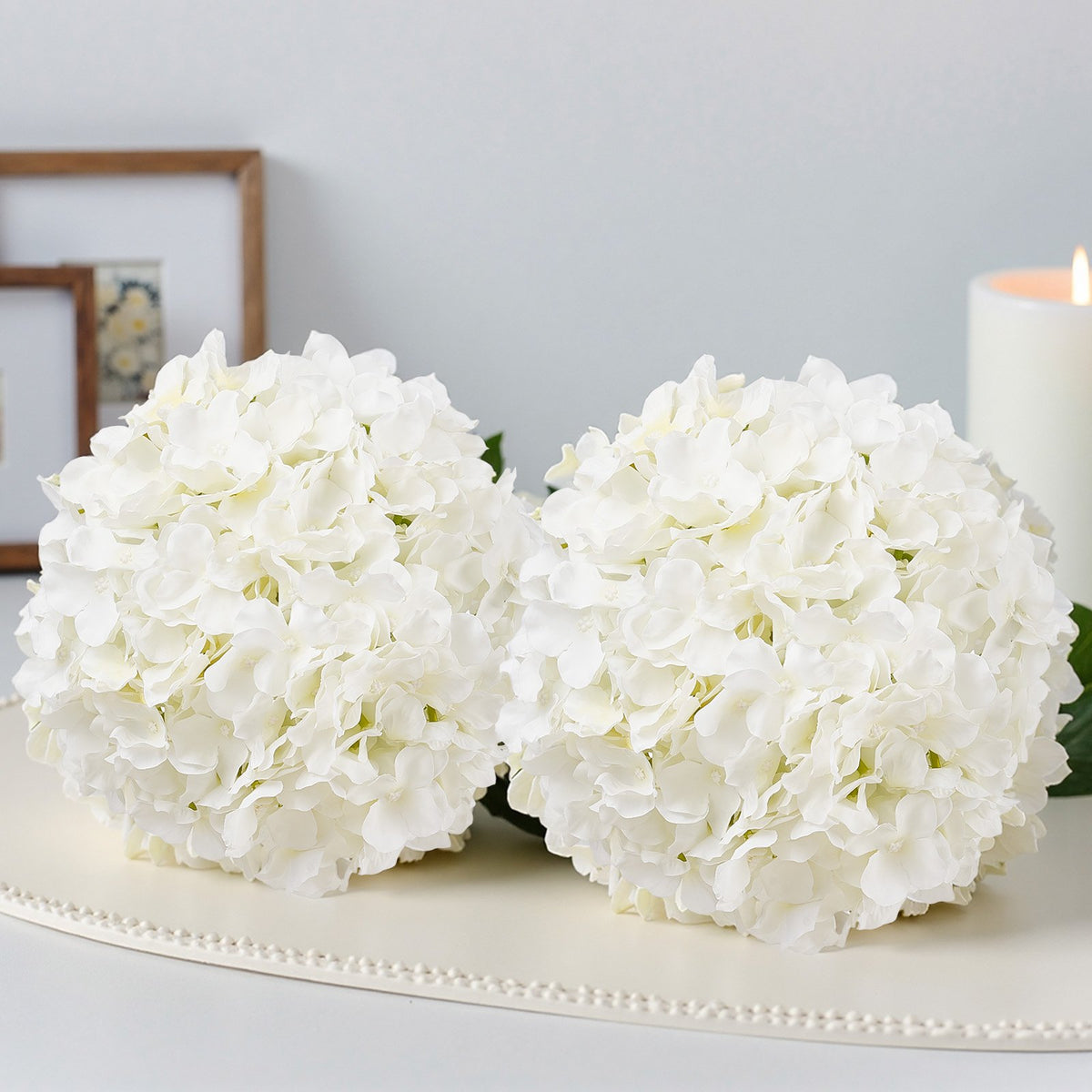 105Pcs White Silk Artificial Hydrangea Flowers for Wedding and Decor