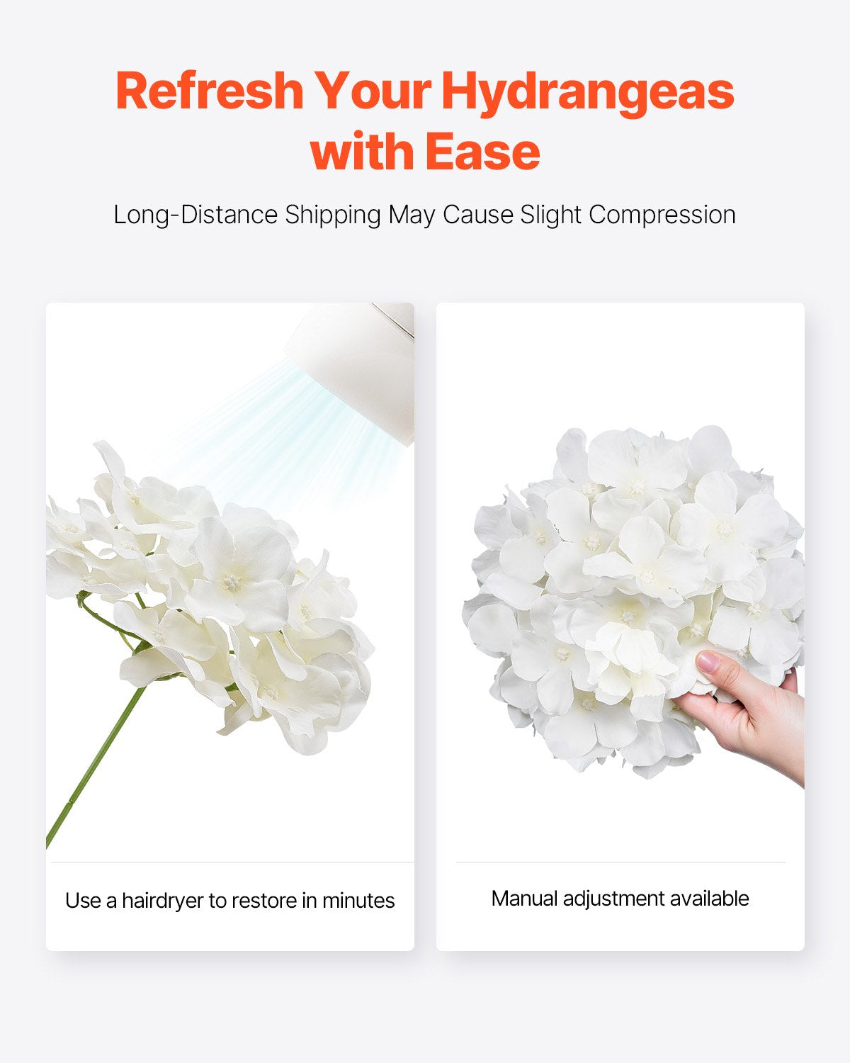 Artificial Flowers 305pcs White Silk Hydrangea Stems DIY Wedding Home Décor