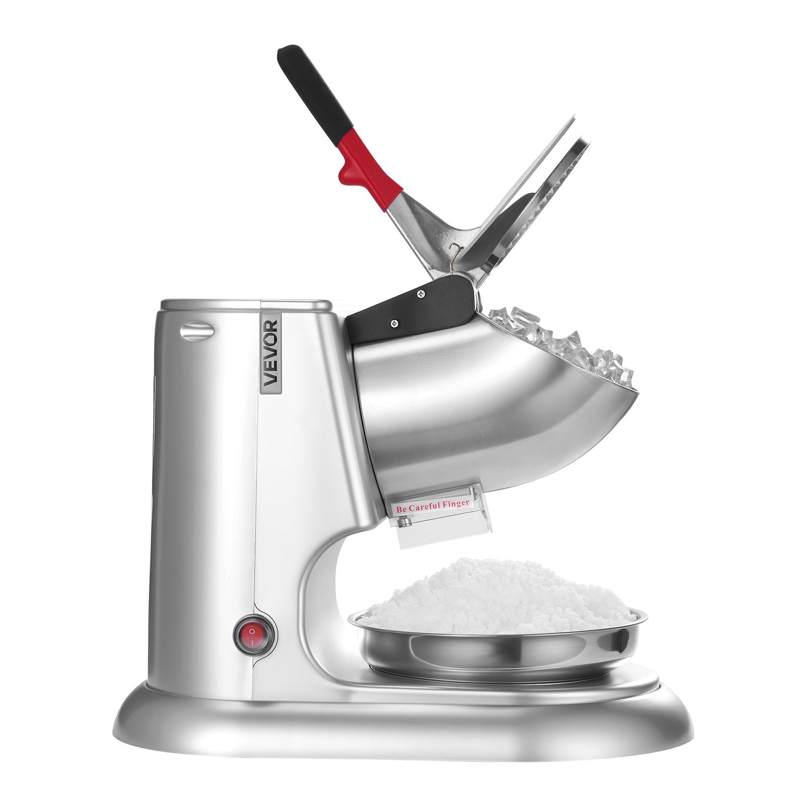Electric Ice Crusher Machine 100kg/H Snow Cone Maker Silver
