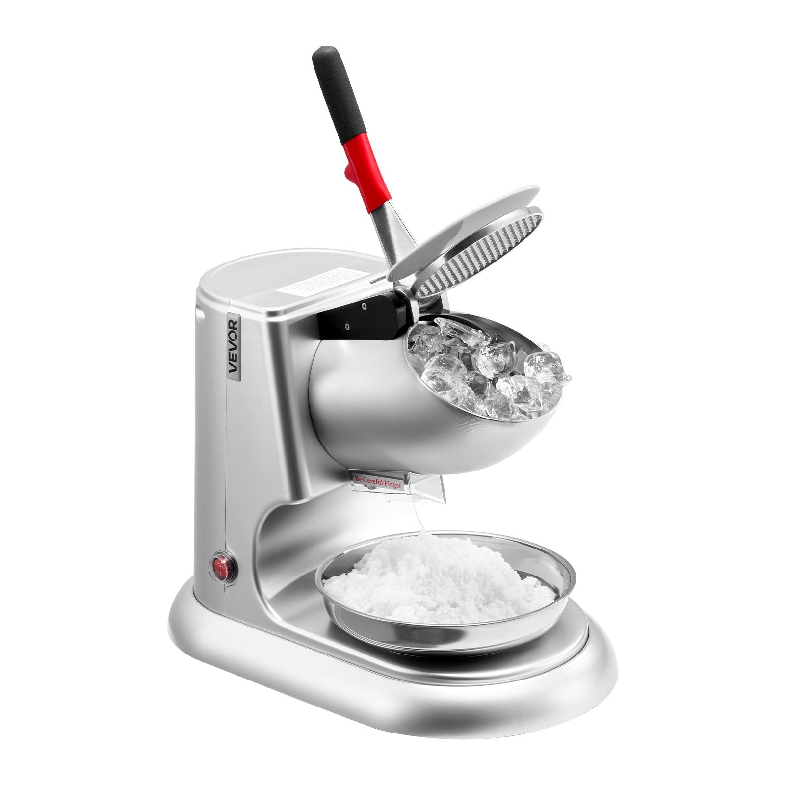 Electric Ice Crusher Machine 100kg/H Snow Cone Maker Silver