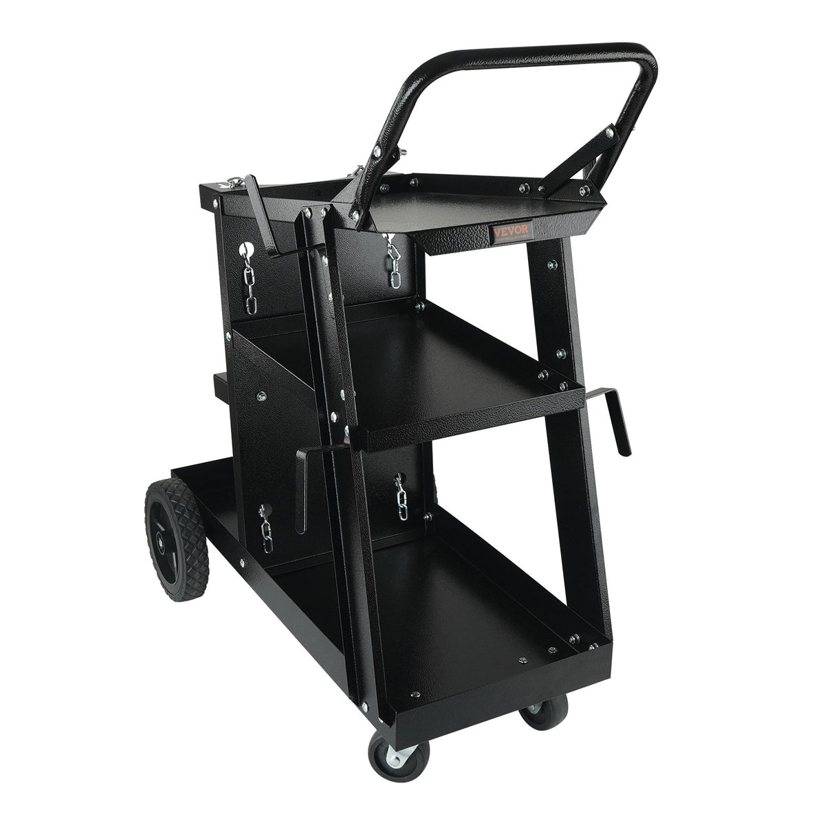 3-Tier Heavy Duty Welding Cart, 400 lbs Capacity, Swivel Wheels, Tank Storage