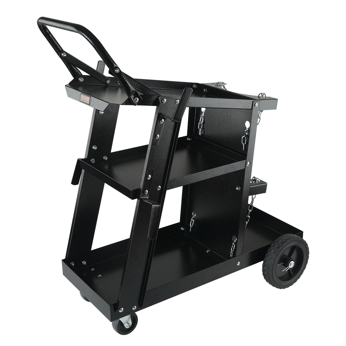 3-Tier Heavy Duty Welding Cart, 400 lbs Capacity, Swivel Wheels, Tank Storage