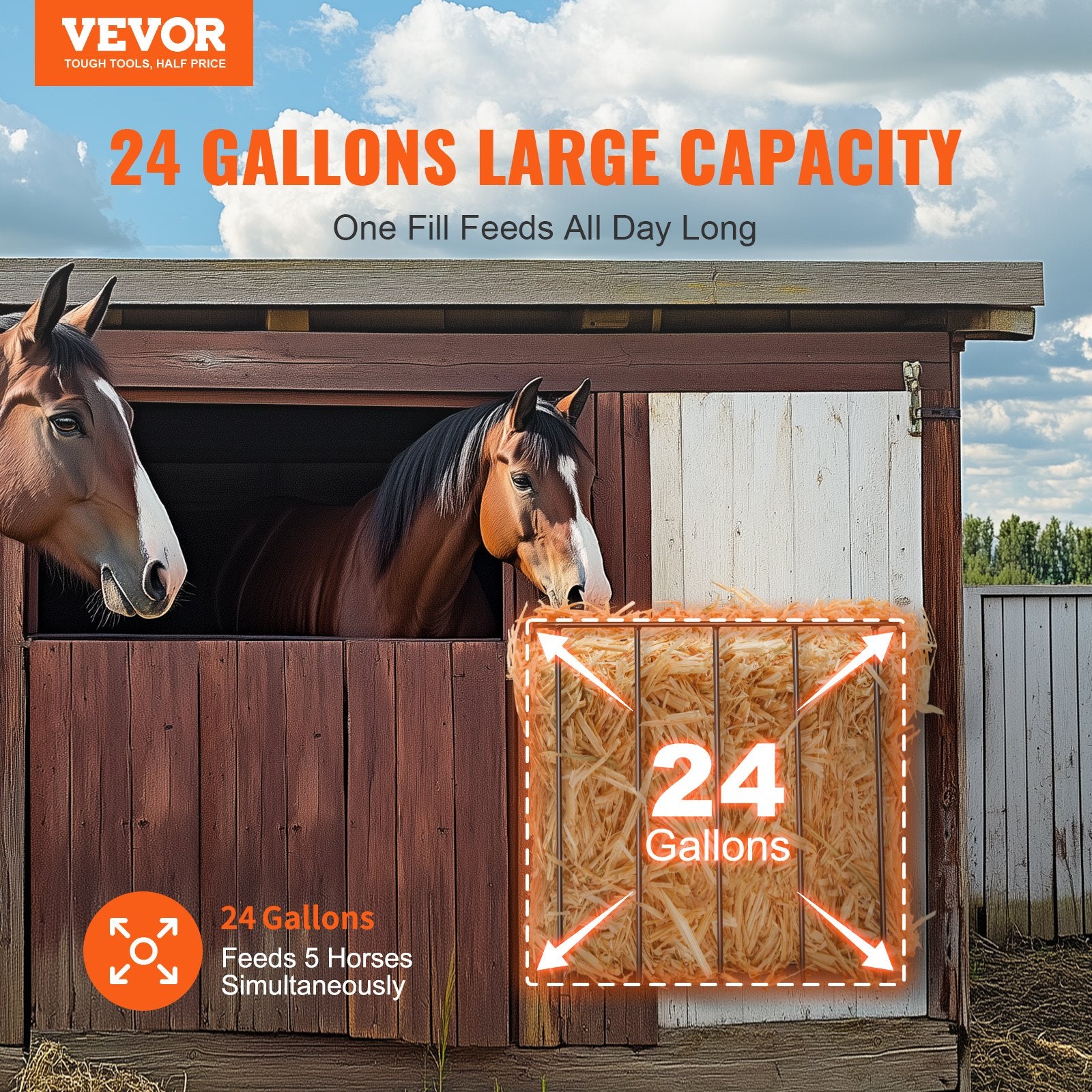 Livestock Hay Feeder24 Gallon 2Pack HeavyDuty Steel WallMounted Horse GoatRack