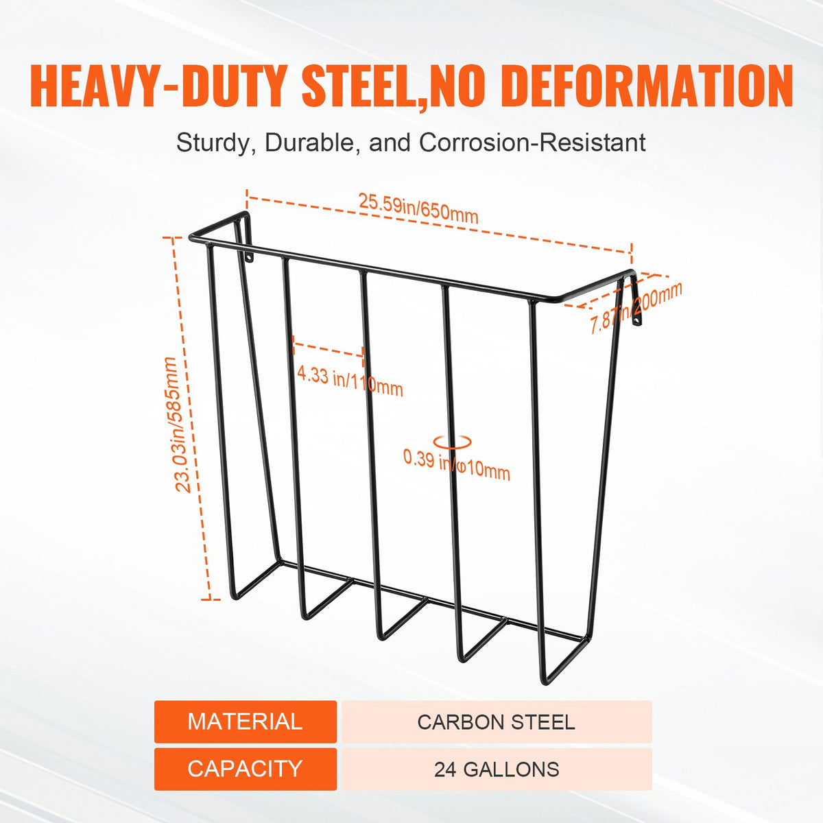 Livestock Hay Feeder 24 Gallon Heavy-Duty Steel Wall-Mounted Horse & Goat Rack