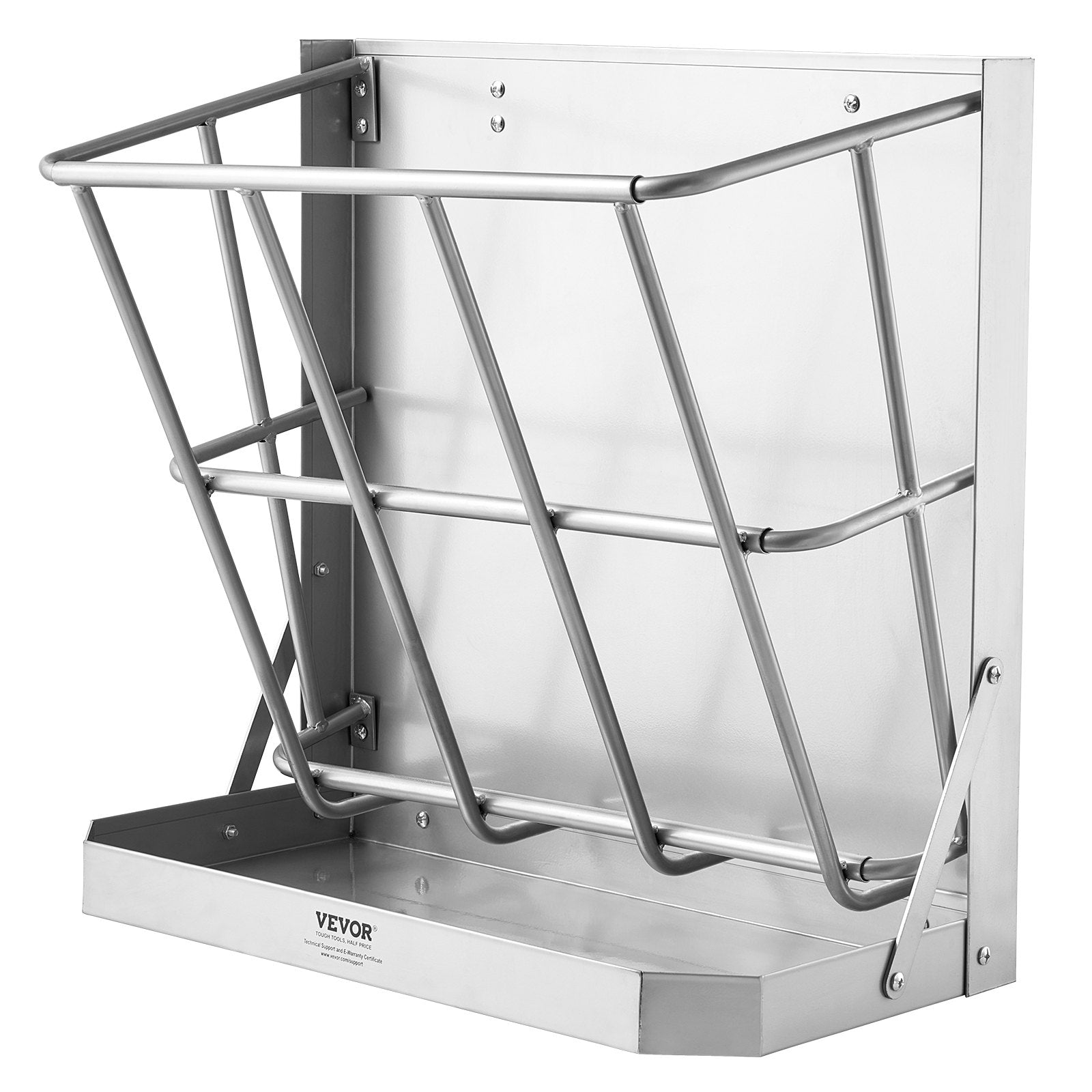 Goat Hay Feeder, 21 Gallons, 2 in 1 Hay and Grain Feeder, Wall Mounted