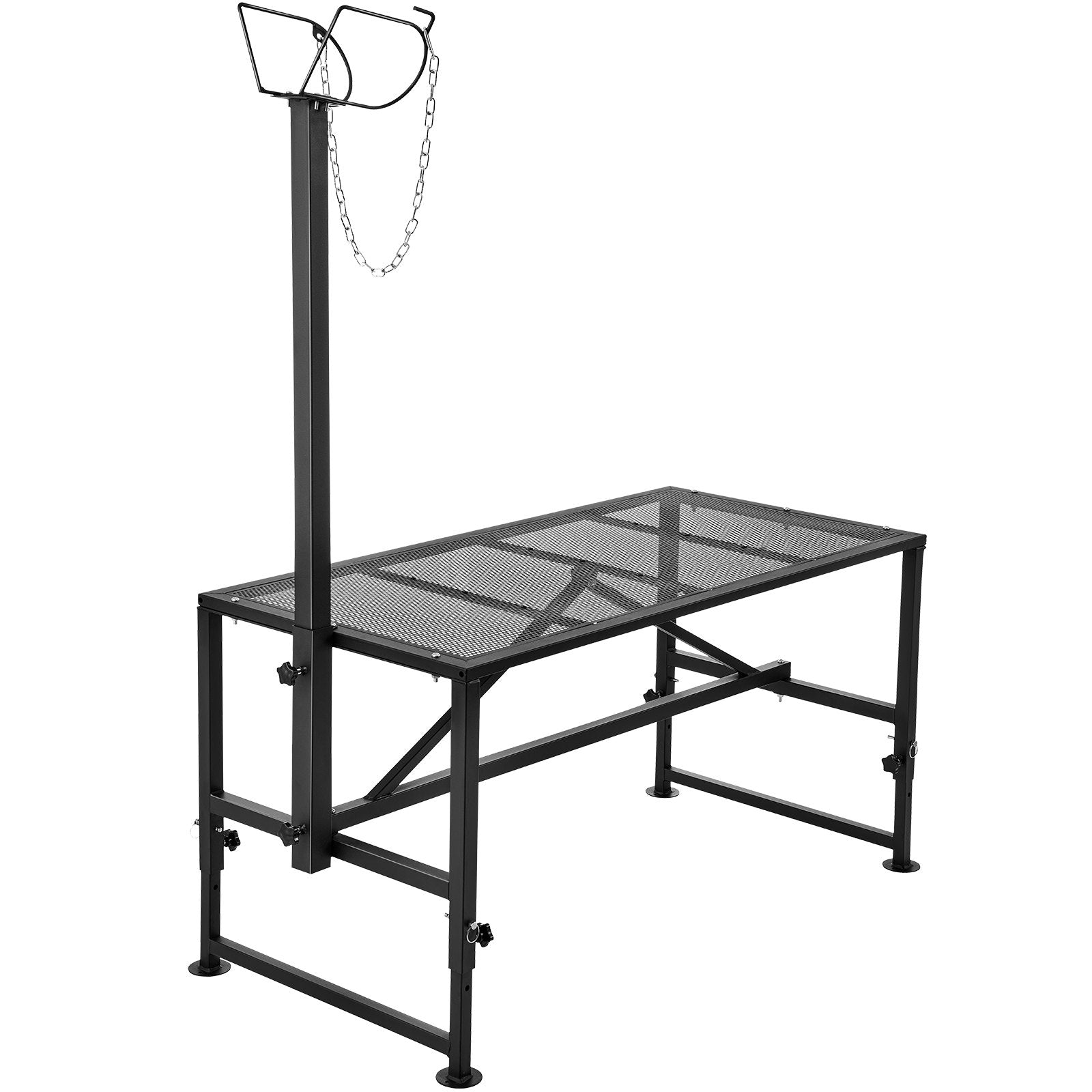 Goat & Sheep Stand 47x23 in Adjustable Livestock Milking Shearing Stand Black