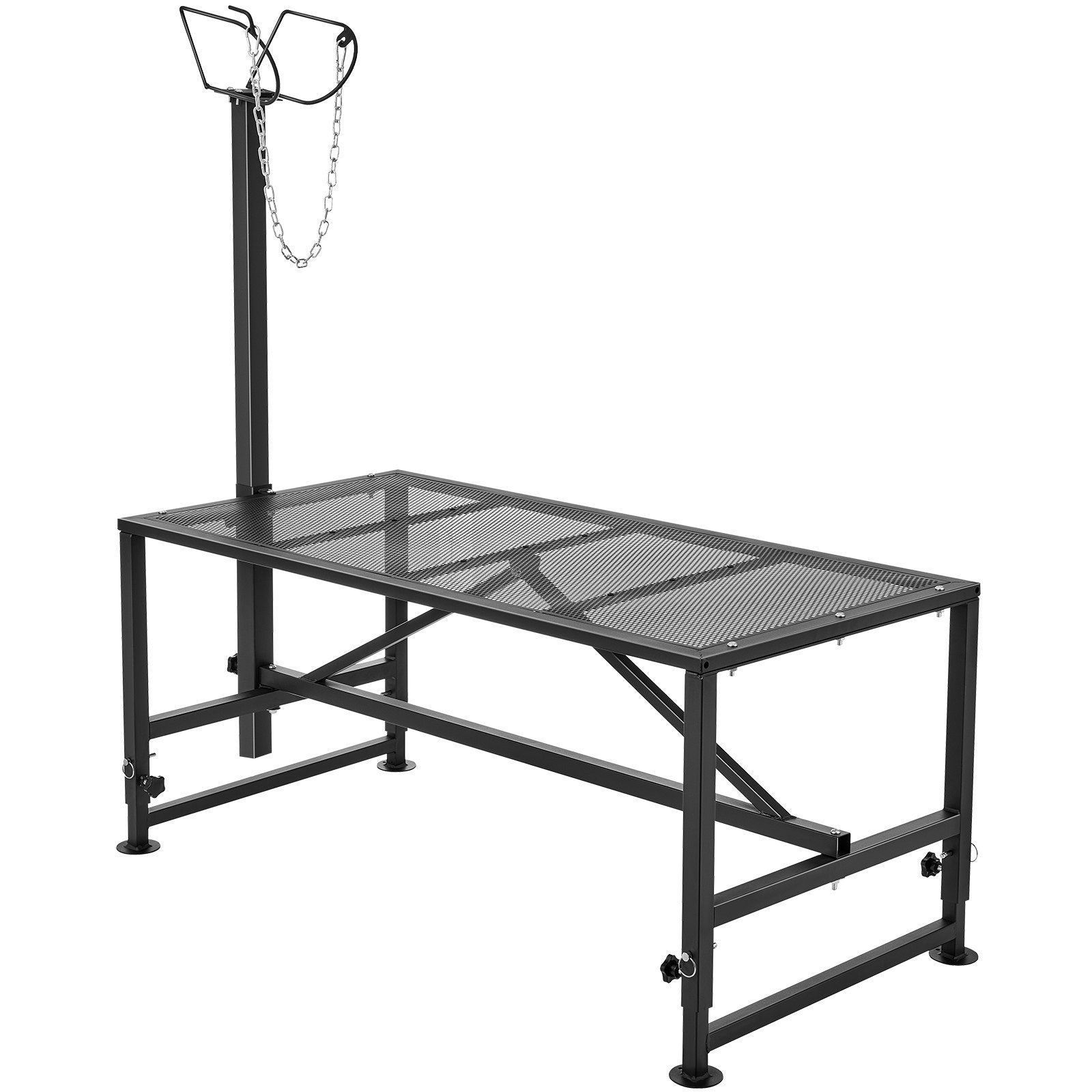 Goat & Sheep Stand 47x23 in Adjustable Livestock Milking Shearing Stand Black