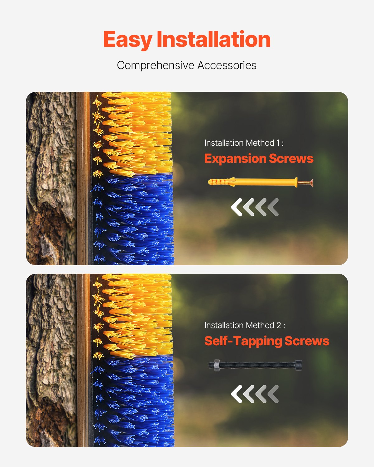 1Pc Livestock Scratching Brush with 2 Screws, Yellow & Blue