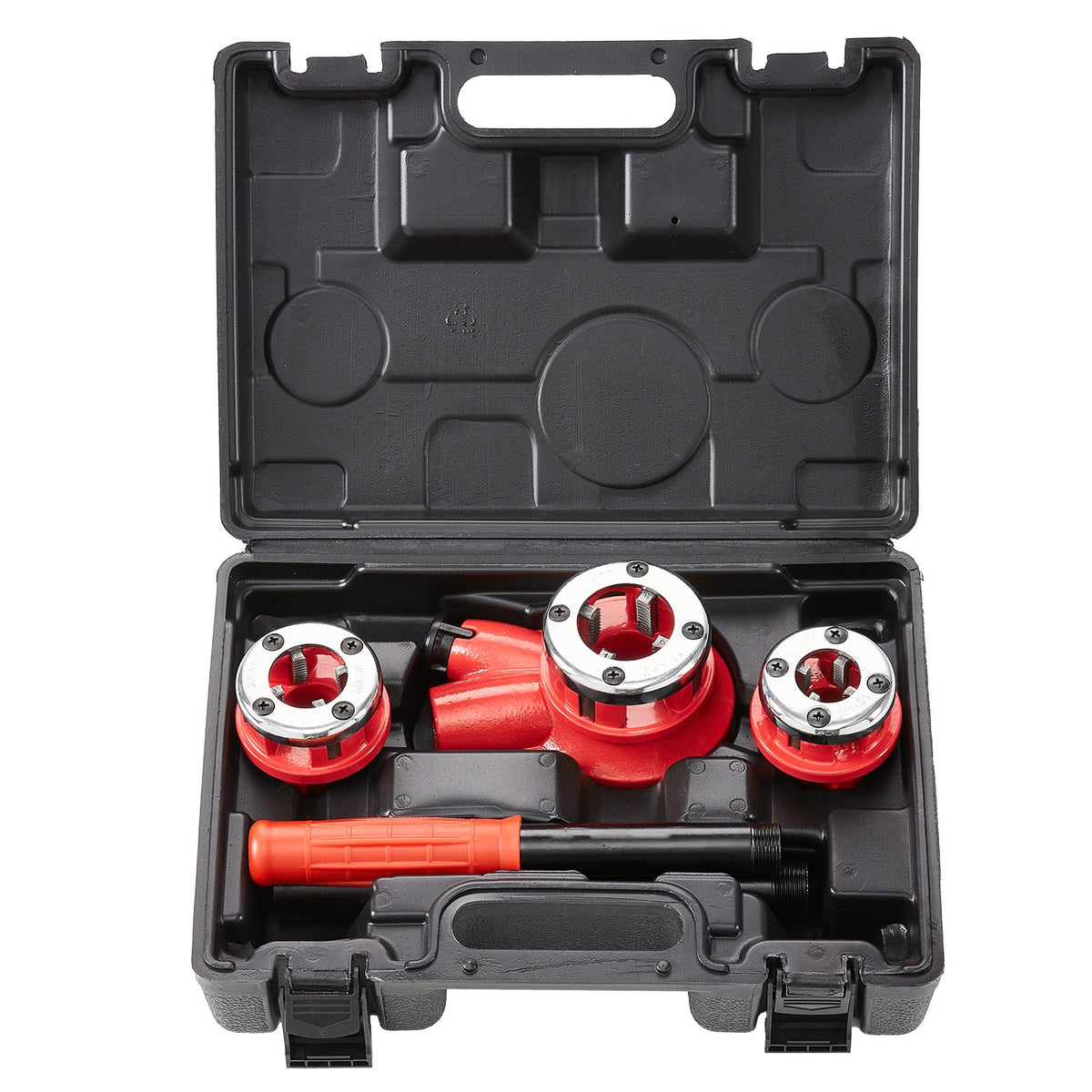 Manual Ratchet Pipe Threading Tool Set 9SICR Dies with Portable Case
