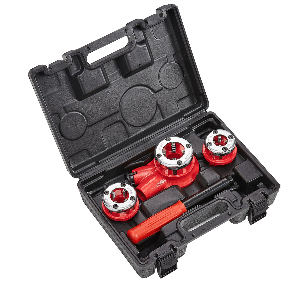 Manual Ratchet Pipe Threading Tool Set 9SICR Dies with Portable Case